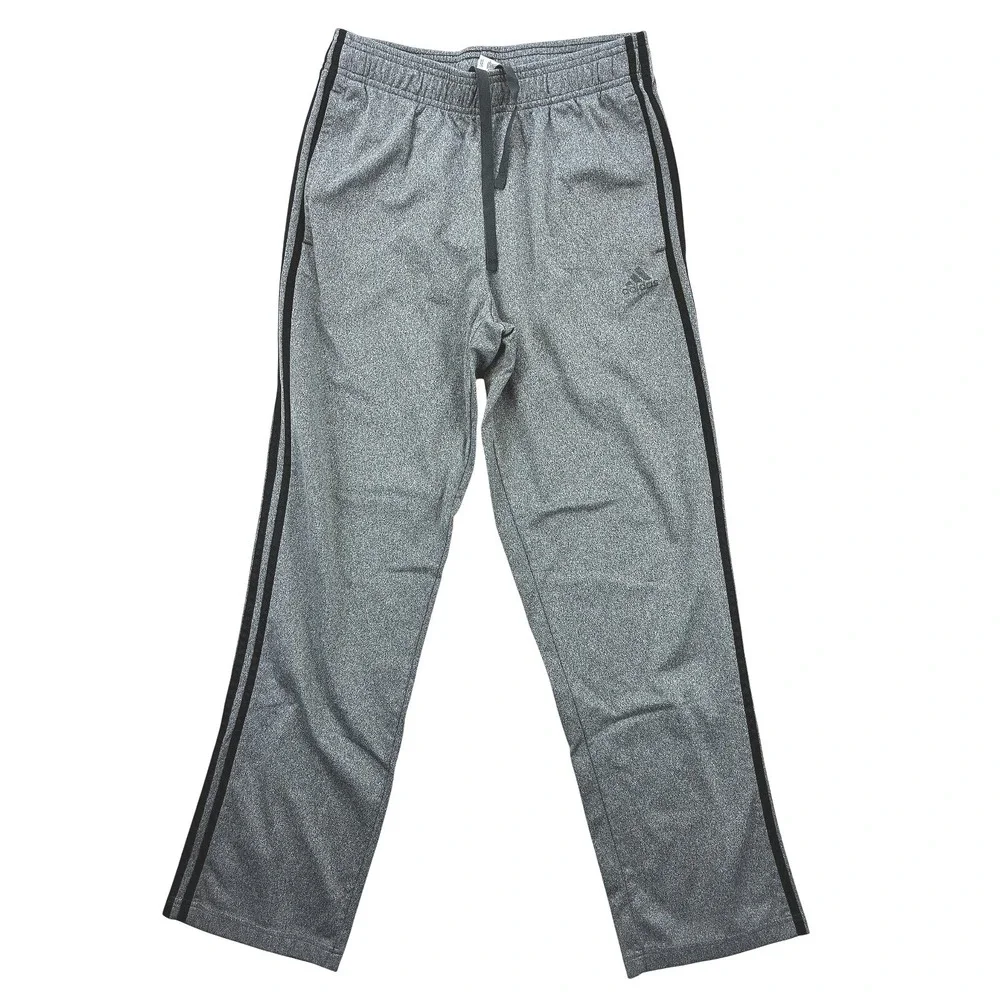 adidas 3 Stripe Track Pants Mens M Heather Grey Athletic Gym Sweatpants
